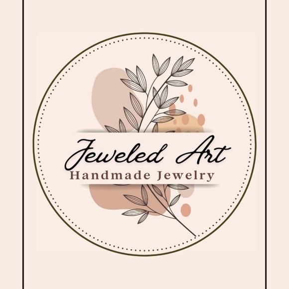 JEWELED ART Mid Century Modern Hand-Painted Wood Earrings - Picture 2 of 3